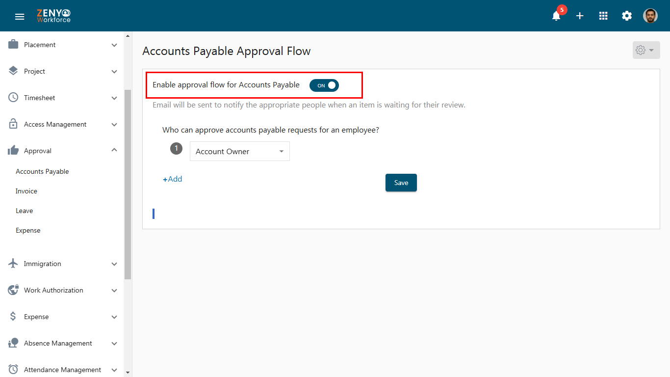 Enable approval flow