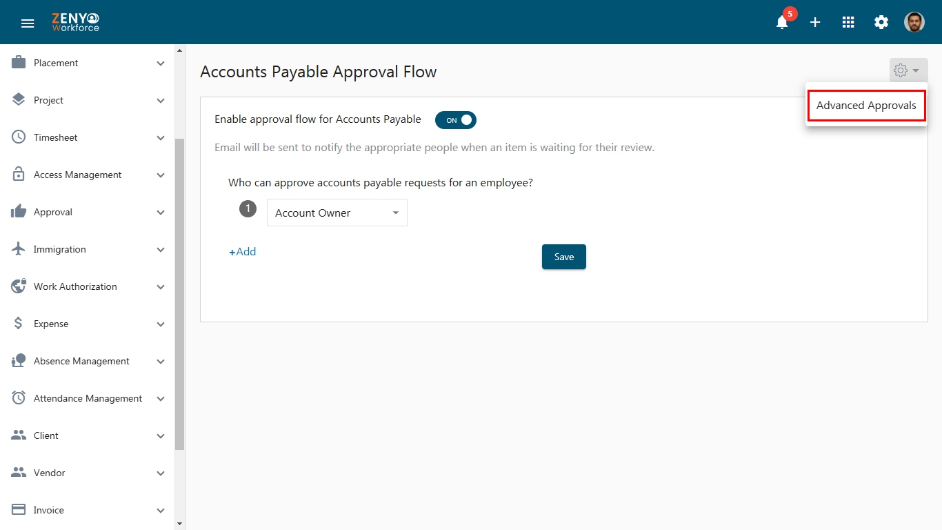 Enable approval flow