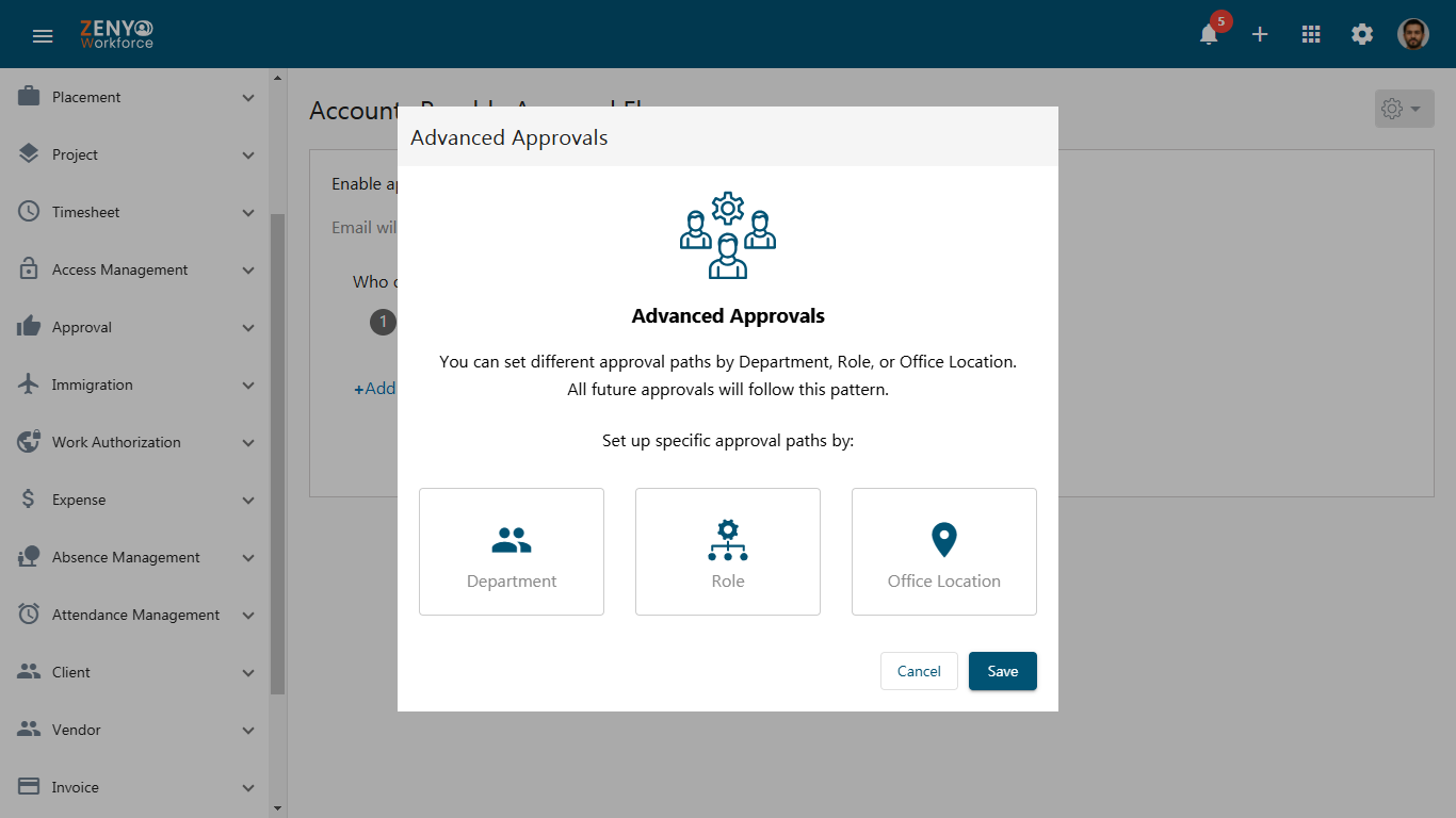 Advance approvalflow control