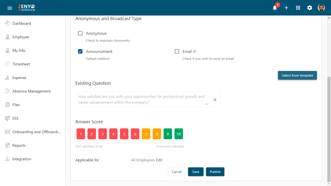 eNPS question