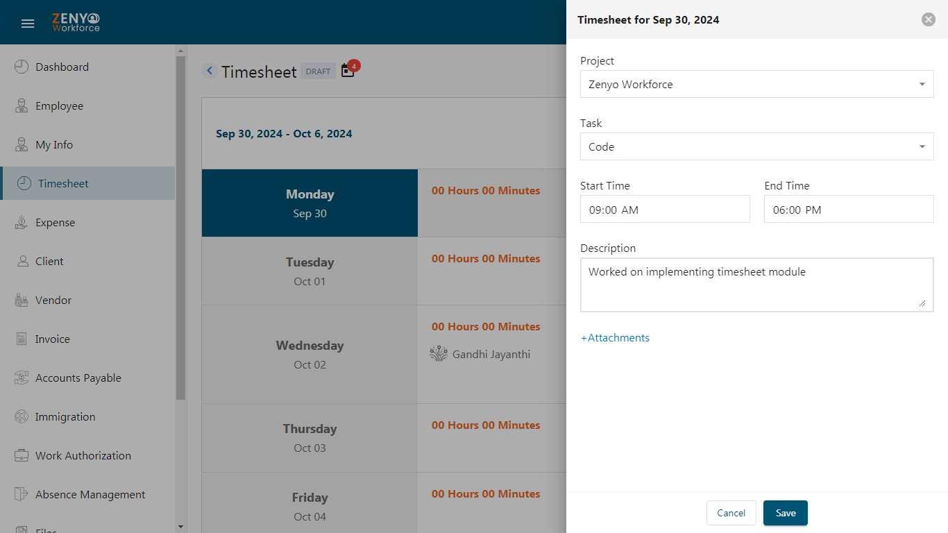 Add timesheet form