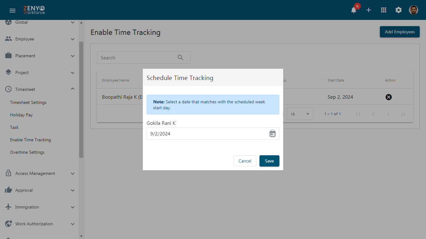 Schedule time tracking