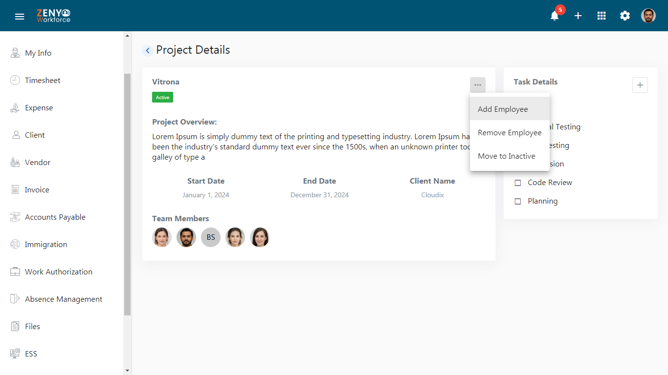 Add employee to project