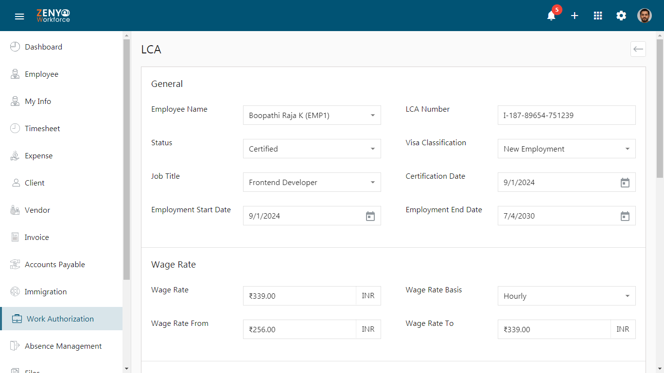 LCA Add Form